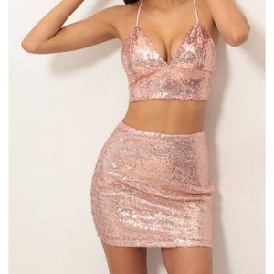 Two piece mini skirt and top